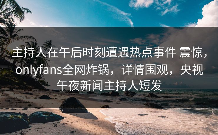 主持人在午后时刻遭遇热点事件 震惊，onlyfans全网炸锅，详情围观，央视午夜新闻主持人短发